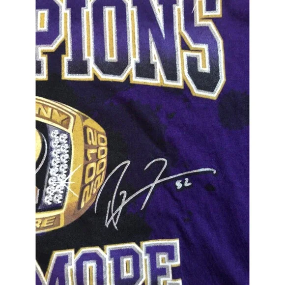 Super Bowl BALTIMORE RAVENS NFL World Champions T shirt Size Medium Purple Men's - Picture 4 of 9